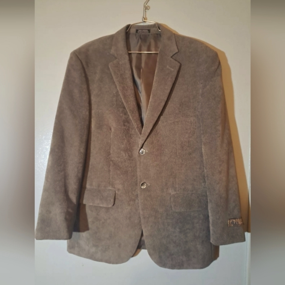 Moores Blazer Sport Coat - Cotton Corduroy Grey 2 Button MINT CONDITION (Preowne